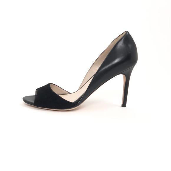 Clearance! Last Call!  Cole Haan Suede and Leather Peep Toe Pump Sz 6 1/2 - Picture 2 of 7